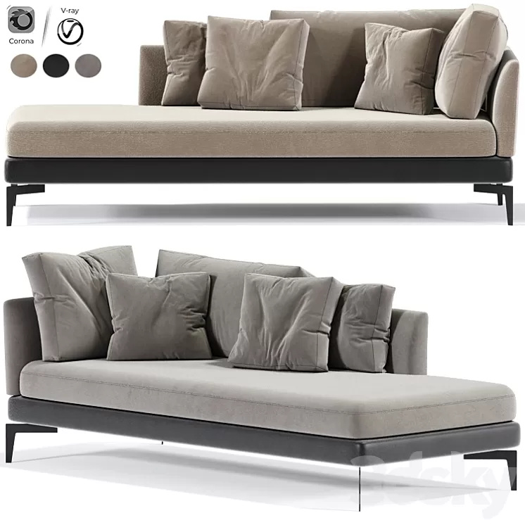 Feel Good Chaise Longue Flexform 3D Model