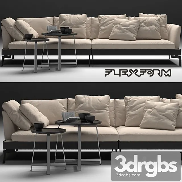 Feel good sofa flexform 2 3D Model Free