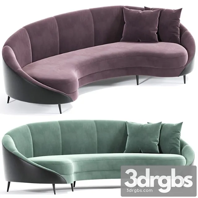 Feet Curved Sofa Beverly 3D Model Free