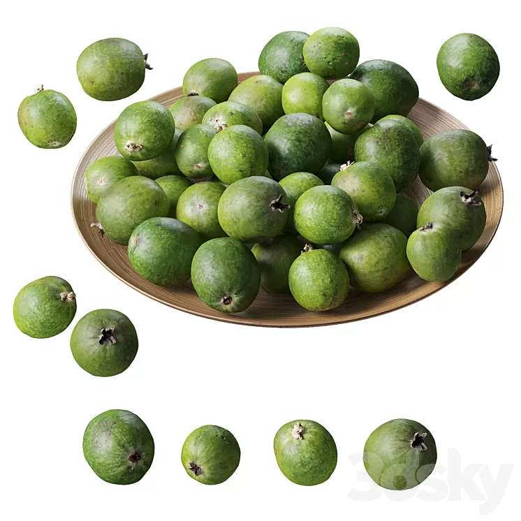 Feijoa on a platter 3D Model