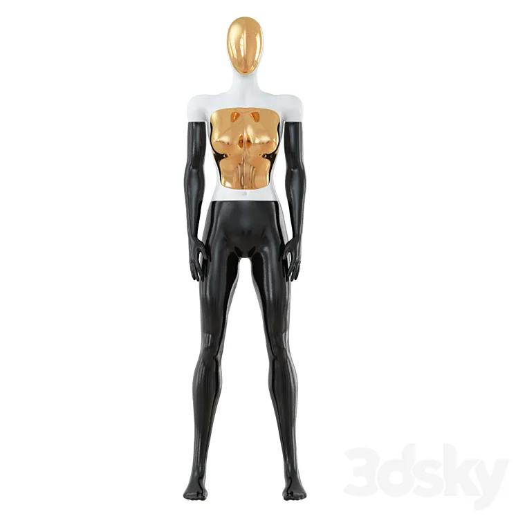 Female Abstract Mannequin 90 3D Model Free