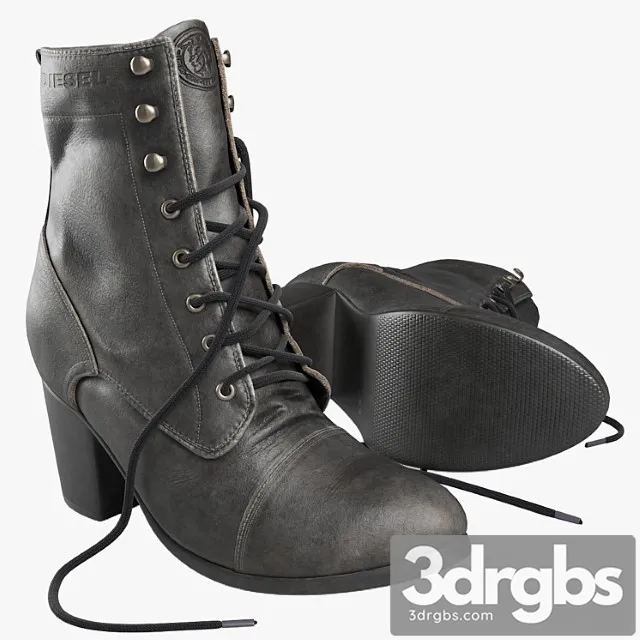 Female boots diesel 3D Model Free