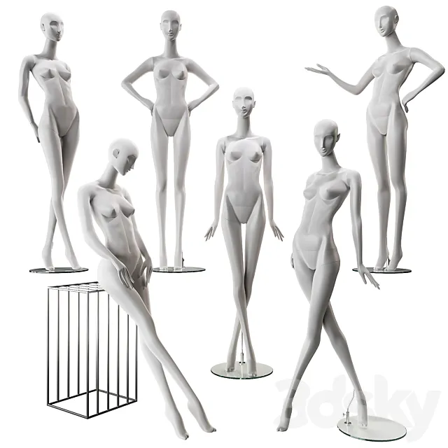 Female mannequins stylized Juno 3D Model
