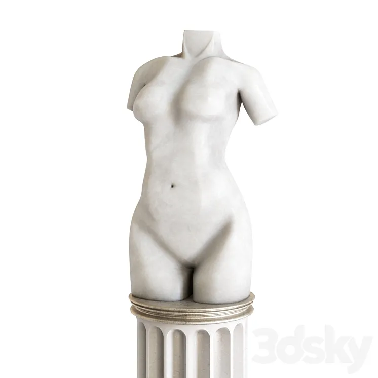 Female Torse Sculpture 3D Model Free