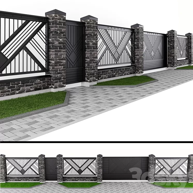 Fence 01 3D Model