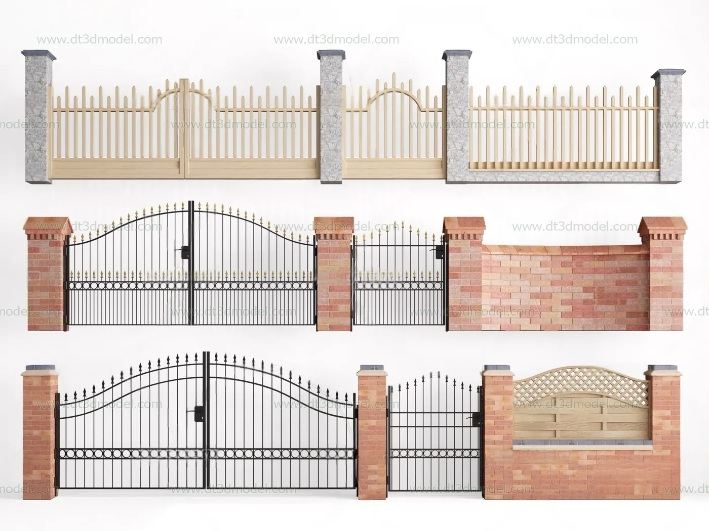 Fence 3D Models for Free Download - Architecture Fence - 004 - VRAY Render