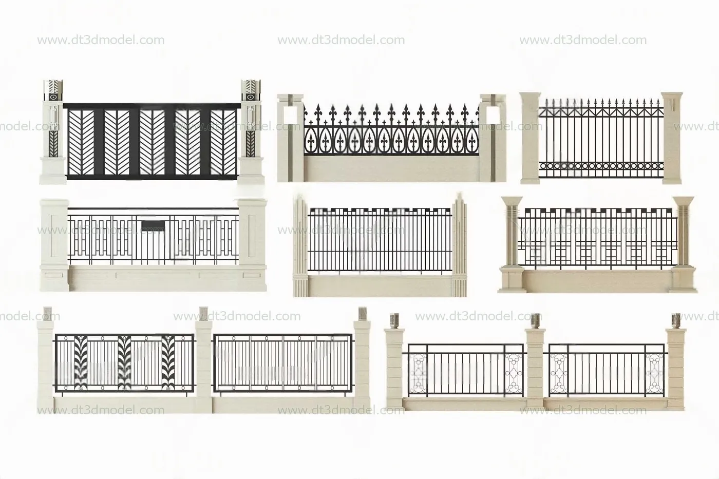 Fence 3D Models for Free Download - Architecture Fence - 006 - VRAY Render