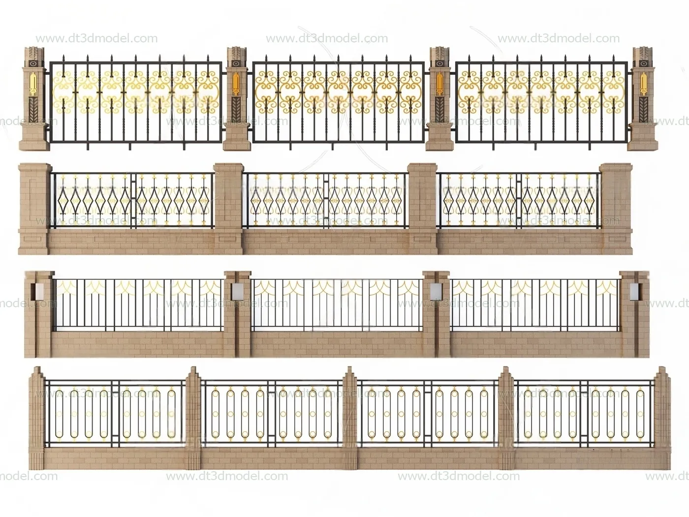 Fence 3D Models for Free Download - Architecture Fence - 009 - VRAY Render