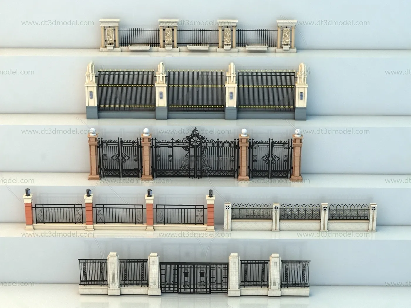 Fence 3D Models for Free Download - Architecture Fence - 013 - VRAY Render