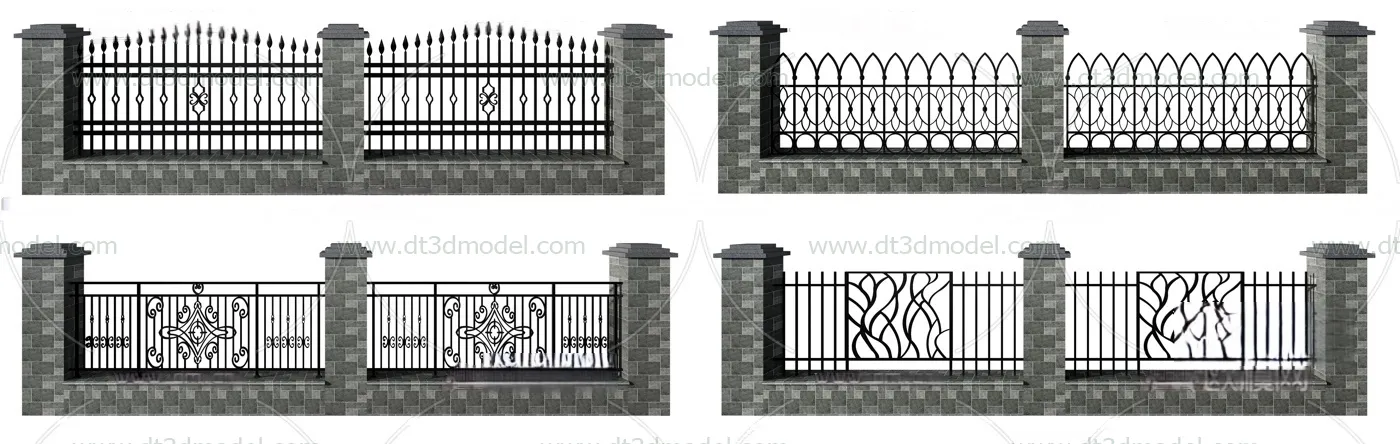 Fence 3D Models for Free Download - Architecture Fence - 015 - VRAY Render
