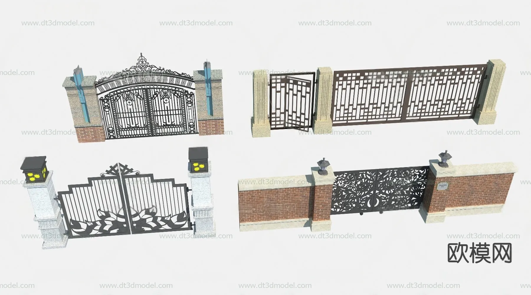 Fence 3D Models for Free Download - Architecture Fence - 029 - VRAY Render