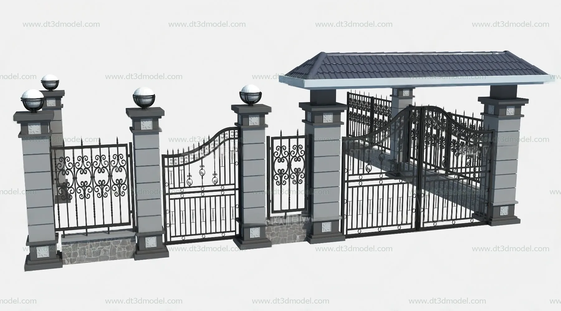 Fence 3D Models for Free Download - Architecture Fence - 031 - VRAY Render