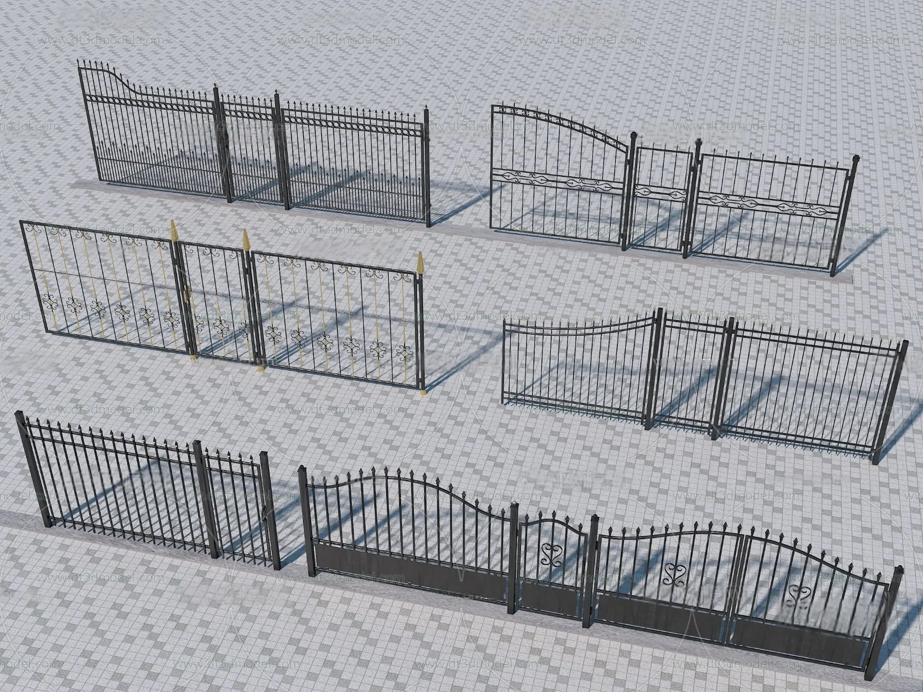 Fence 3D Models for Free Download - Architecture Fence - 042 - VRAY Render