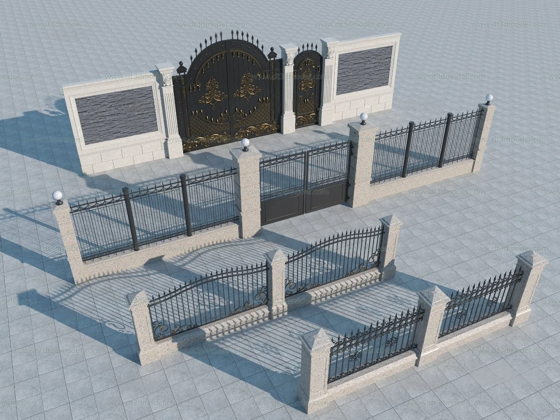 Fence 3D Models for Free Download - Architecture Fence - 049 - VRAY Render