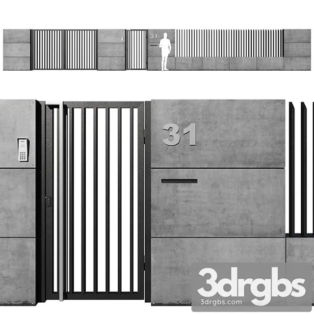 Fence and Gate 31 3D Model Download