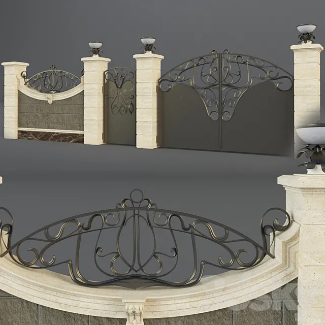 Fence Art Nouveau 3D Model