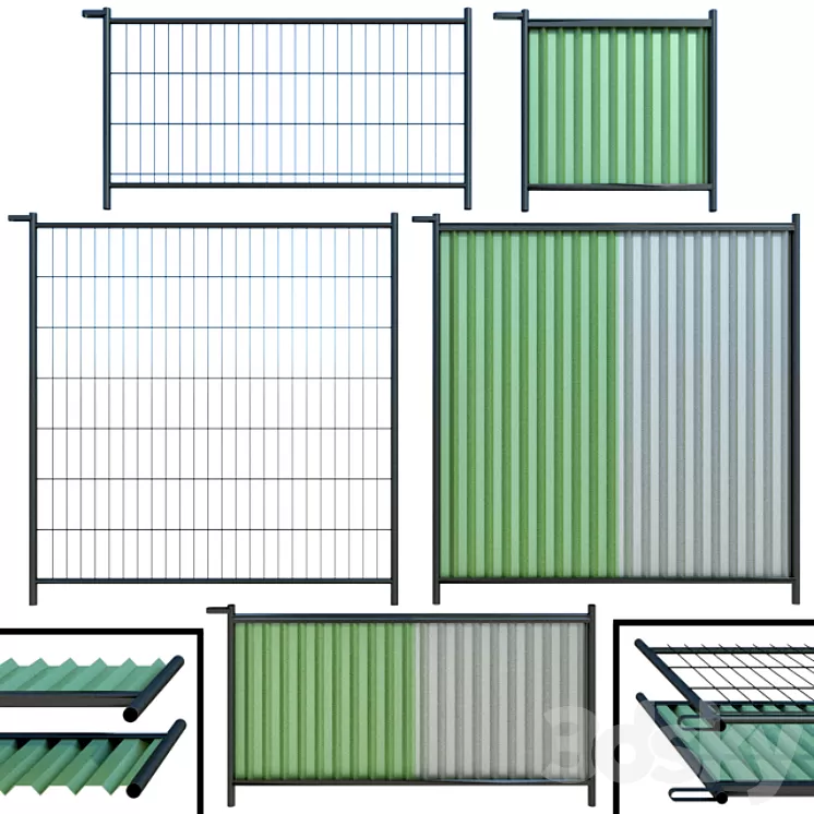 Fence Fencing for construction 3D Model