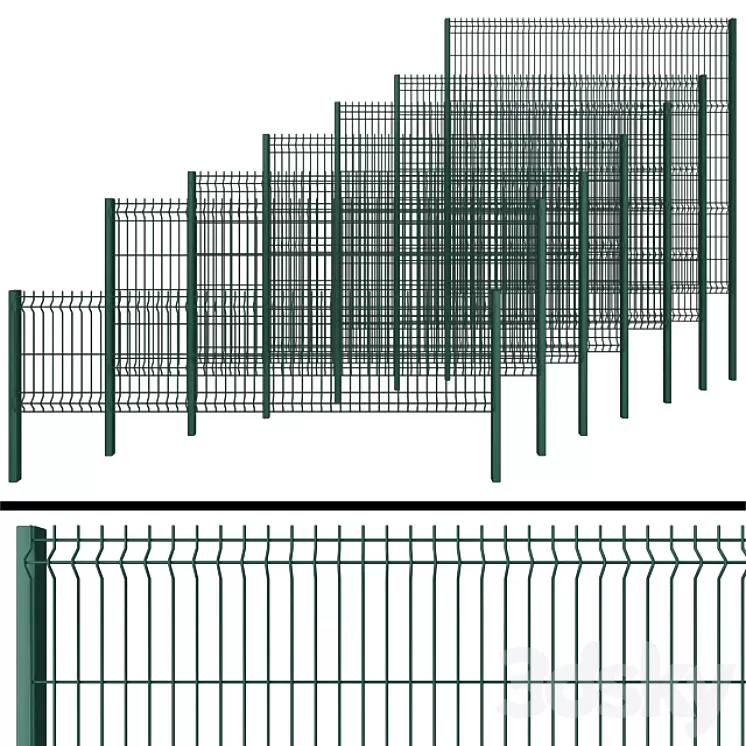 Fence for gates and gates 3D Model