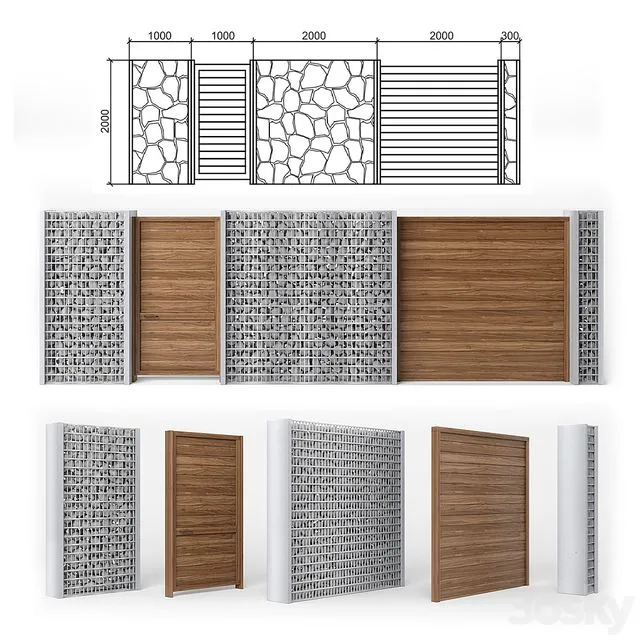 Fence gabion 3D Model