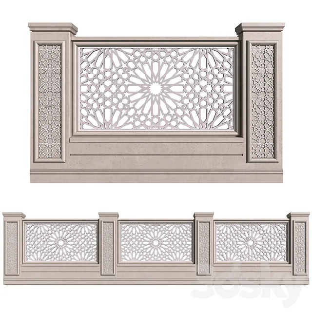 Fence in oriental style. Arabian Fence 3D Model