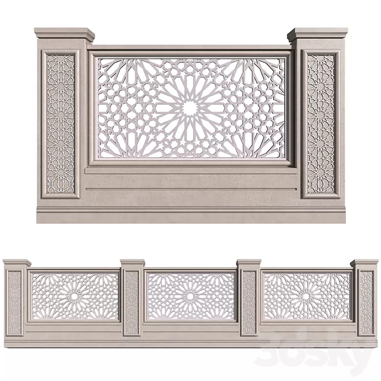 Fence in oriental style. Arabian Fence 3D Model