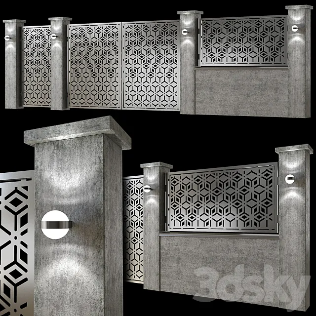 Fence Modern 02 3D Model