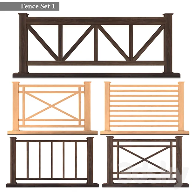 Fence Set 01 3D Model