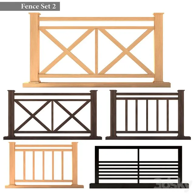 Fence Set 02 3D Model