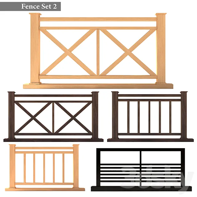 Fence Set 02 3D Model