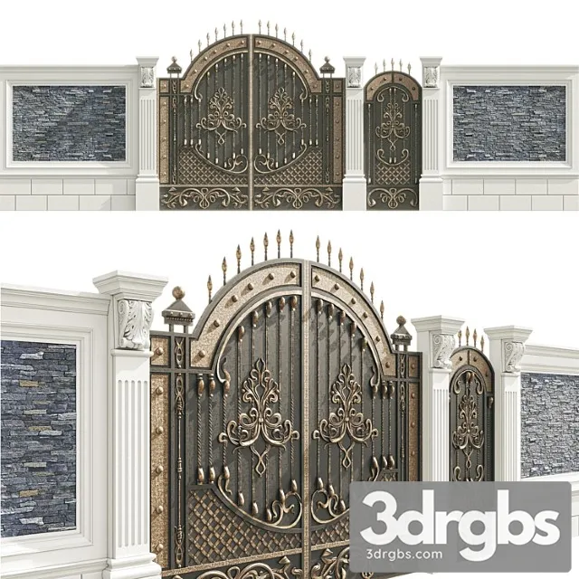 Fence With Gate 1 3D Model Download