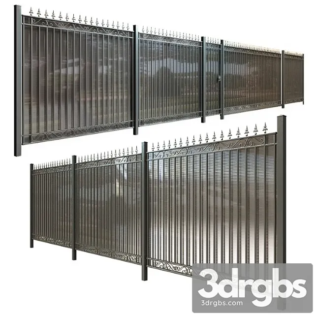 Fence With Gate and Wicket 6 3D Model Download