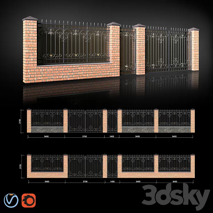 Fence with gates and wicket