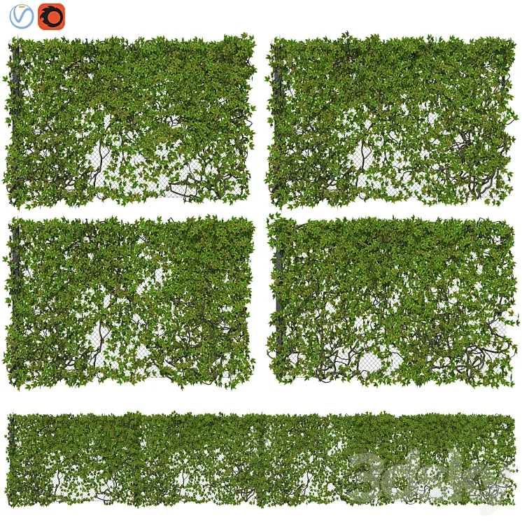 Fence with Ivy v12 3D Model