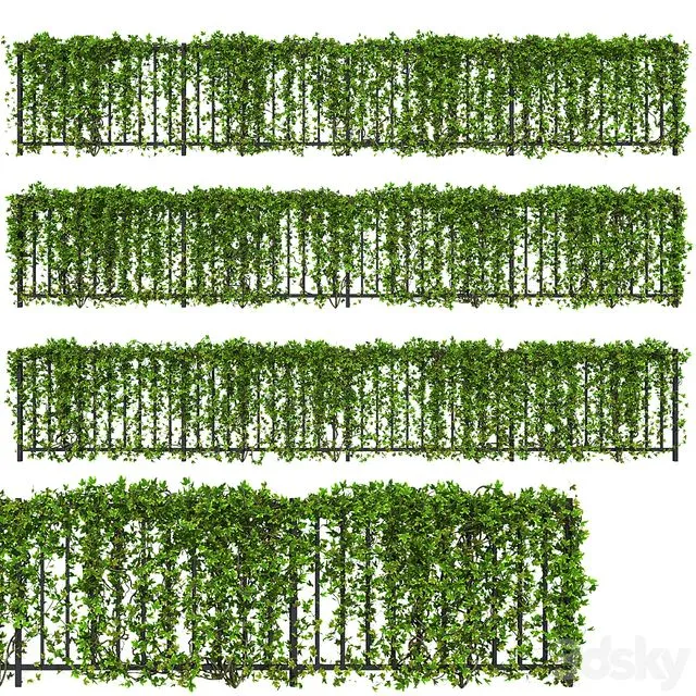 Fence with Ivy v16 3D Model