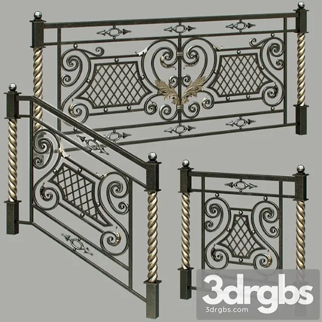 Fences forged railing 3D Model Free