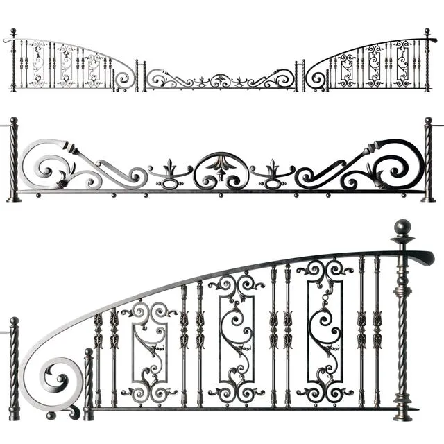 Fencing facade element metal 3D Model