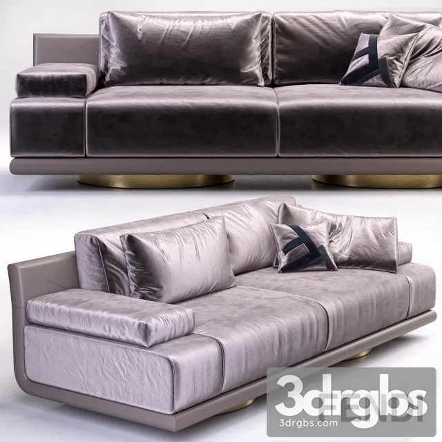 Fendi Artu 3 Seater Sofa 3D Model Free