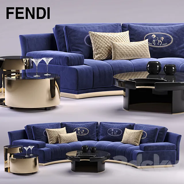 Fendi Artu Round Sectional Sofa 3DModel