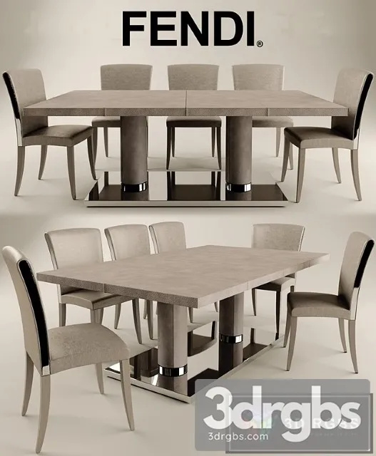 Fendi Bernini Elisa Table and Chair 3D Model Free