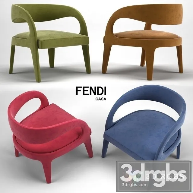 Fendi Casa Berenice Armchairs 3D Model Free