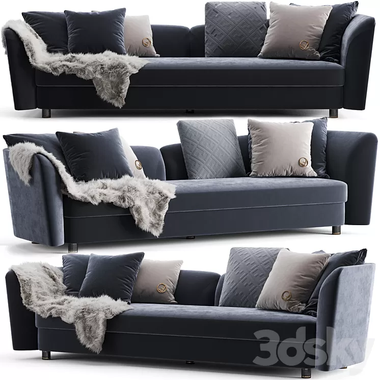 Fendi Casa Ceasar Sofa 3D Model