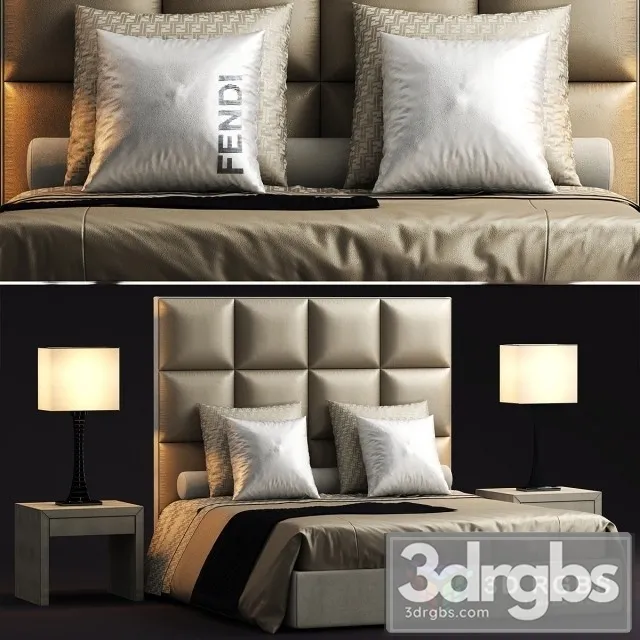 Fendi Casa Diamante Bed 3D Model Free