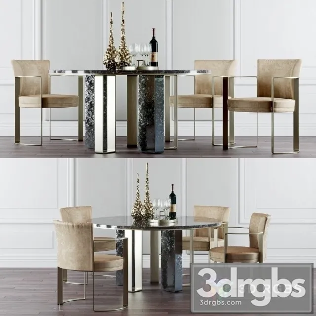 Fendi Casa Dinning Set 3D Model Free