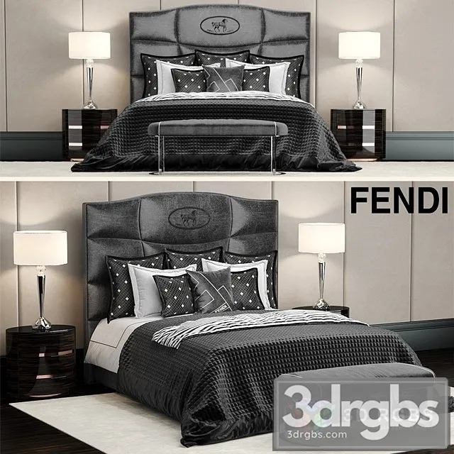 Fendi Casa George Luxury Bed 3D Model Free