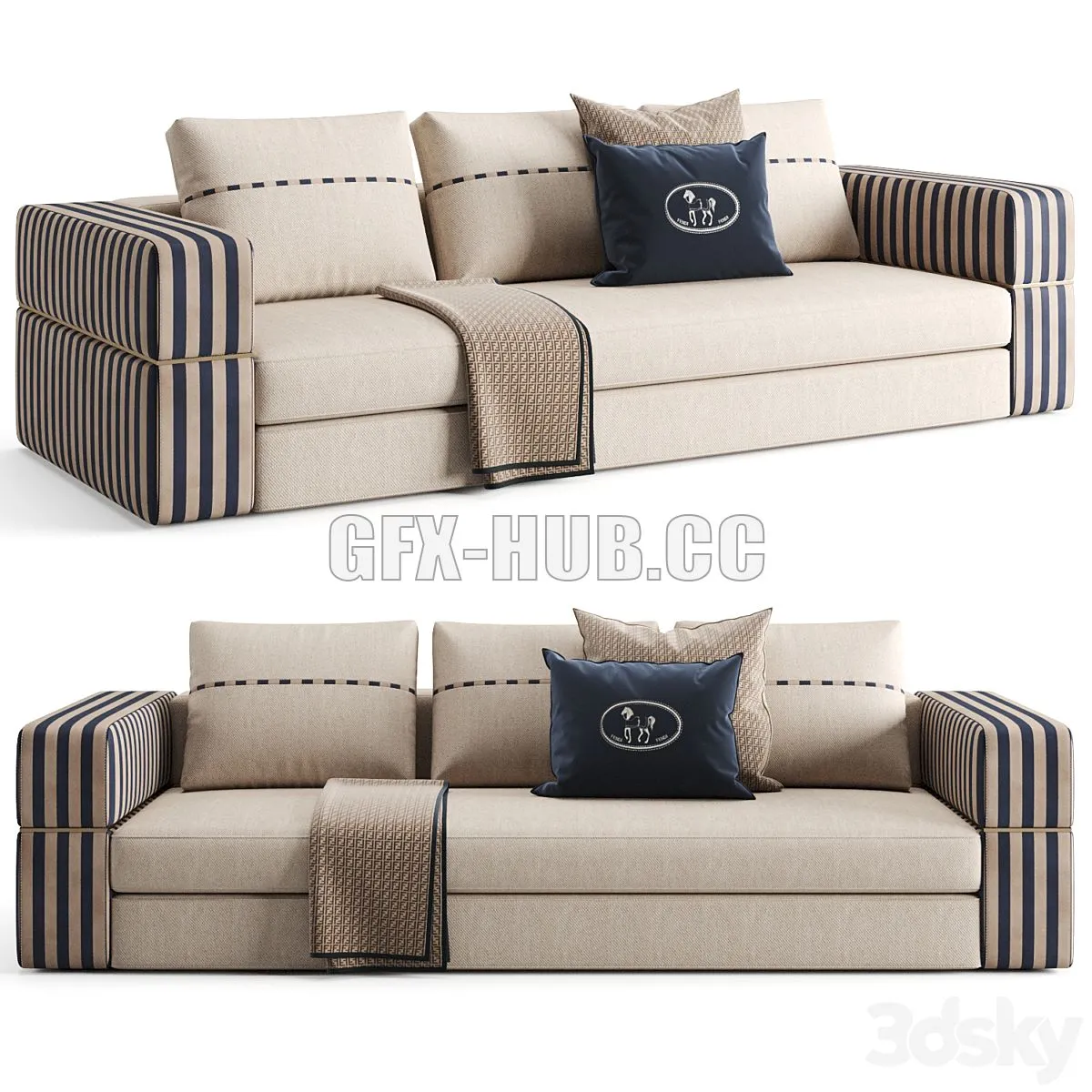 Fendi Casa Lambert Sofa 3D Model