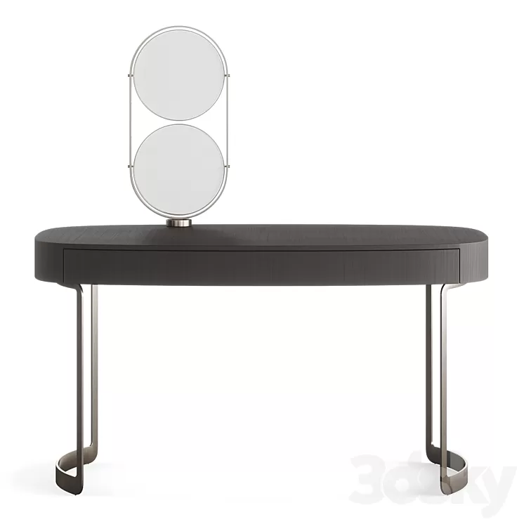 FENDI CASA MOONLIGHT LADY DESK (Charcoal Fiddleback Sycamore) 3D Model
