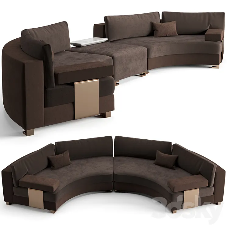 Fendi Casa Moore round sofa 3D Model Free