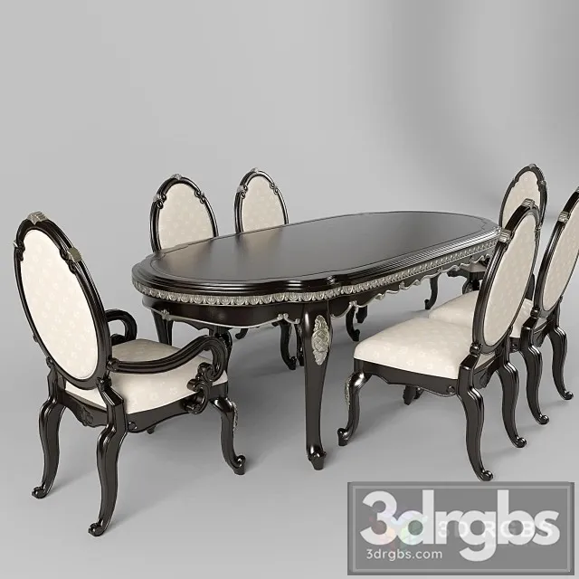 Fendi Casa Neoclassic Dining Table 3D Model Free