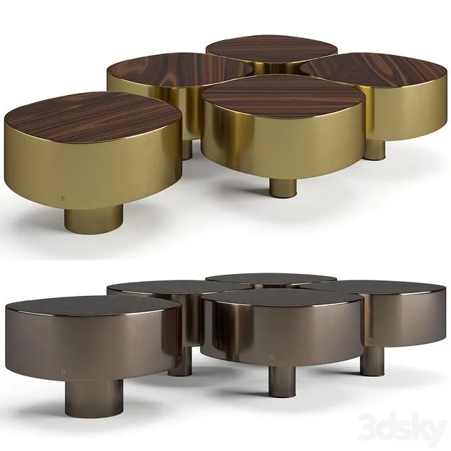 Fendi Casa Pastille coffee tables set 3D Model