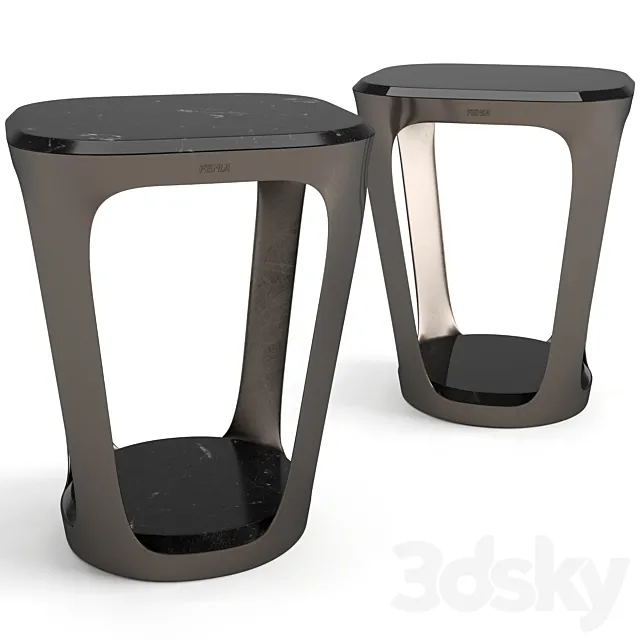 Fendi Casa Pierre coffee tables set 3D Model